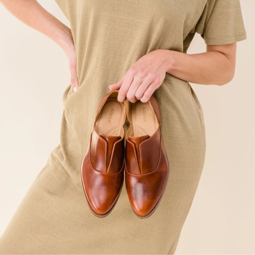 Nisolo Women's Brown Leather Slip-On Loafers Like New Size 9.5